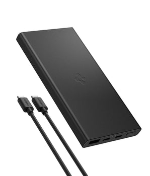Spigen ArcPack 10000mAh Power Bank, PD3.0, Fast Charging, 22.5W Max Output, 2 Type-C Ports, 1 USB-A Port - (Aluminum, Black)