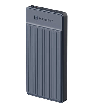 Portronics Luxcell B12 10,000mAh 12W Power Bank, Ultra Slim Power Bank with USB-A Output Port & Type C Input Port | BIS Certified | Type C Cable Included | Made in India (Dark Blue)
